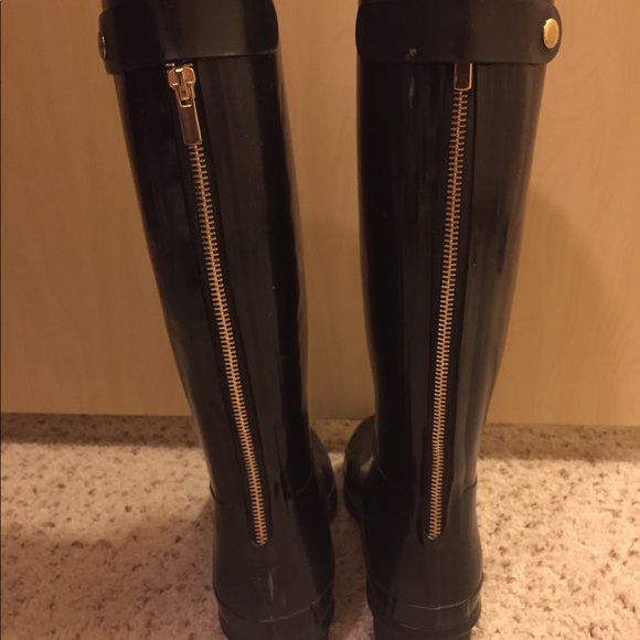 rain boots with zipper up the back